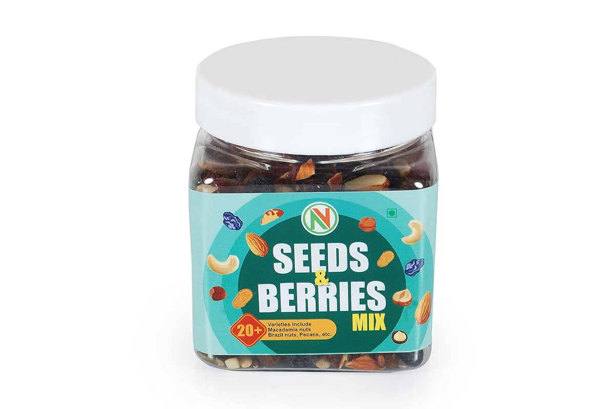 NatureVit Mixed Berries, Nuts and Seeds 300 Gram Jar Pack | Super Trail Mix with 20+ Assorted Ingredients | Dry Fruit, Super Seeds & Dried Fruits Combo | Immunity Booster Snack