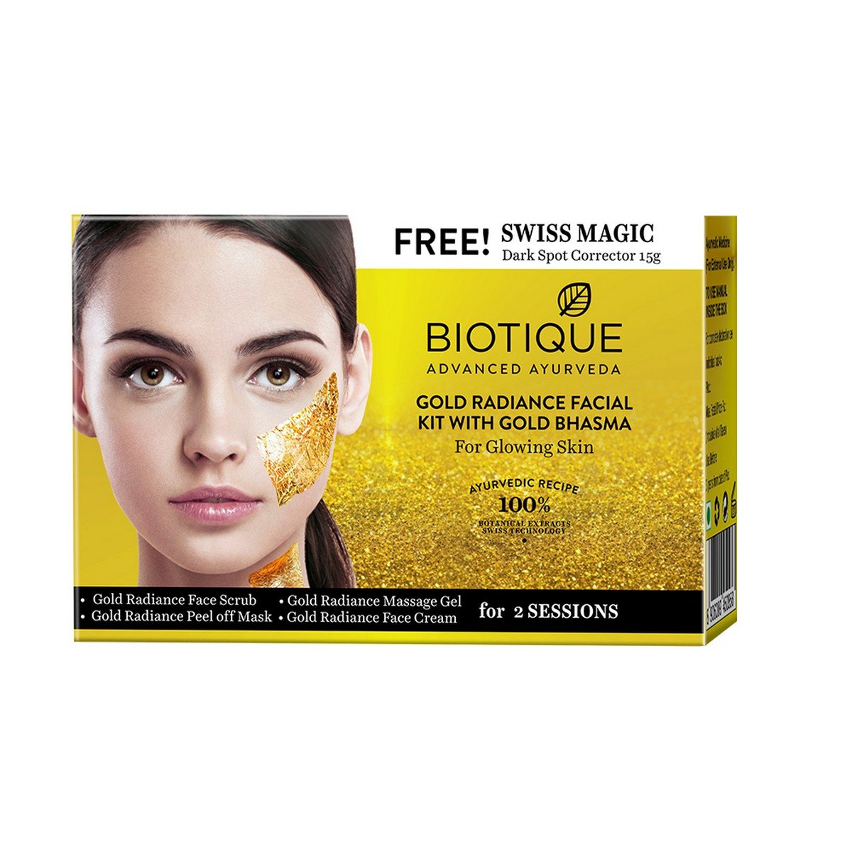 Biotique Bio Gold Radiance Facial Kit With Gold Bhasma, 75g