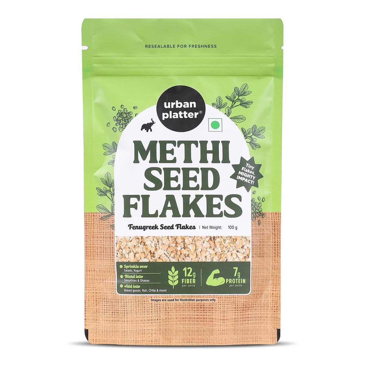 Urban Platter Methi Seed Flakes, 100g (Fenugreek Seed Flakes for improved digestion, reduced bloating, and everyday gut wellness)