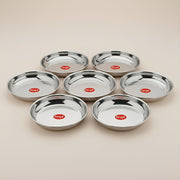 Parage 6 Pieces Stainless Steel Serving Dish Bowl – 11.5 cm Diameter | Heavy Gauge Small Halwa Plates | Durable Mirror Finish for Sweets, Snacks & Serving