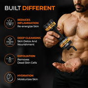 Beardo Sport 3-in-1 Body Wash Shower Gel for Men | Facewash + Shampoo + Exfoliating Bodywash | For Deep Cleansing, Detan & Cooling | Sports Shower Gel for Men | 450 ml