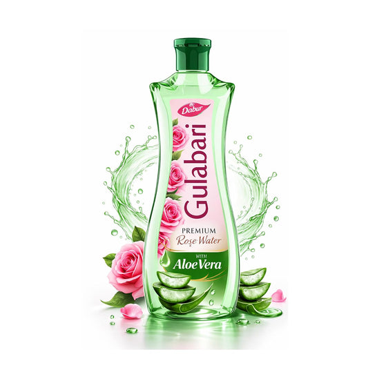 Dabur Gulabari Premium Rose Water with Aloe Vera - 400 ml | Upto 8 HR Skin Hydration | Cleanses, Tones and Moisturises Skin | For All Skin Types
