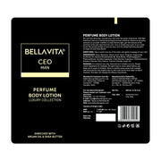 Bella Vita Luxury Intense CEO Man Body Perfume Lotion for Nourishing, Hydrating, Soft, Supple & Healthy Skin with Argan Oil & Shea Butter 200 Ml