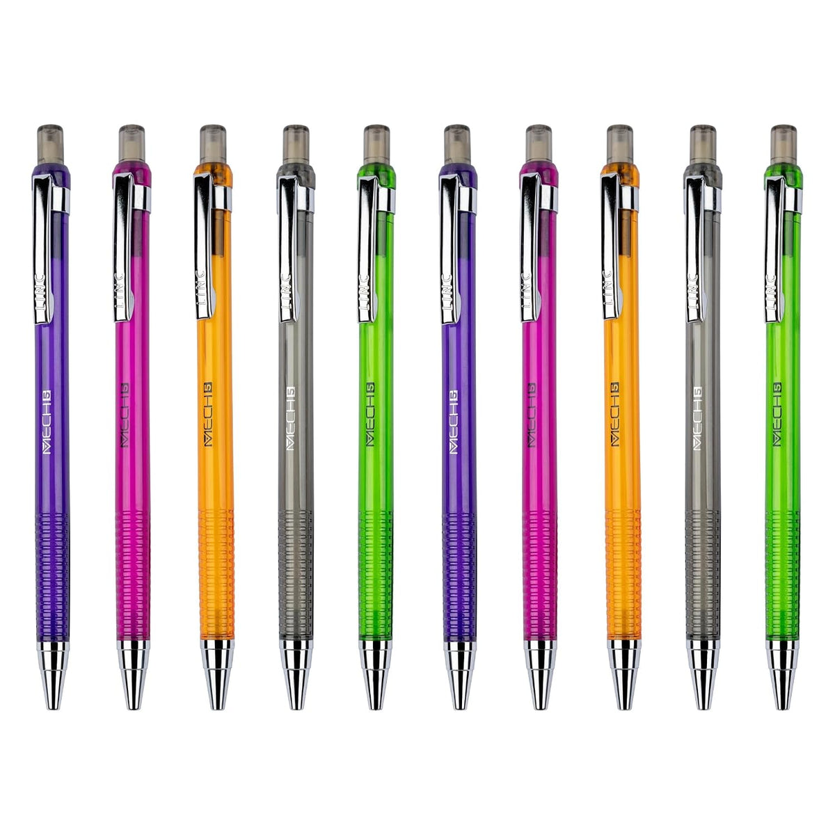 Linc 0.5mm Mech5 Mechanical Pencil, Multicolor Body (Pack of 10)