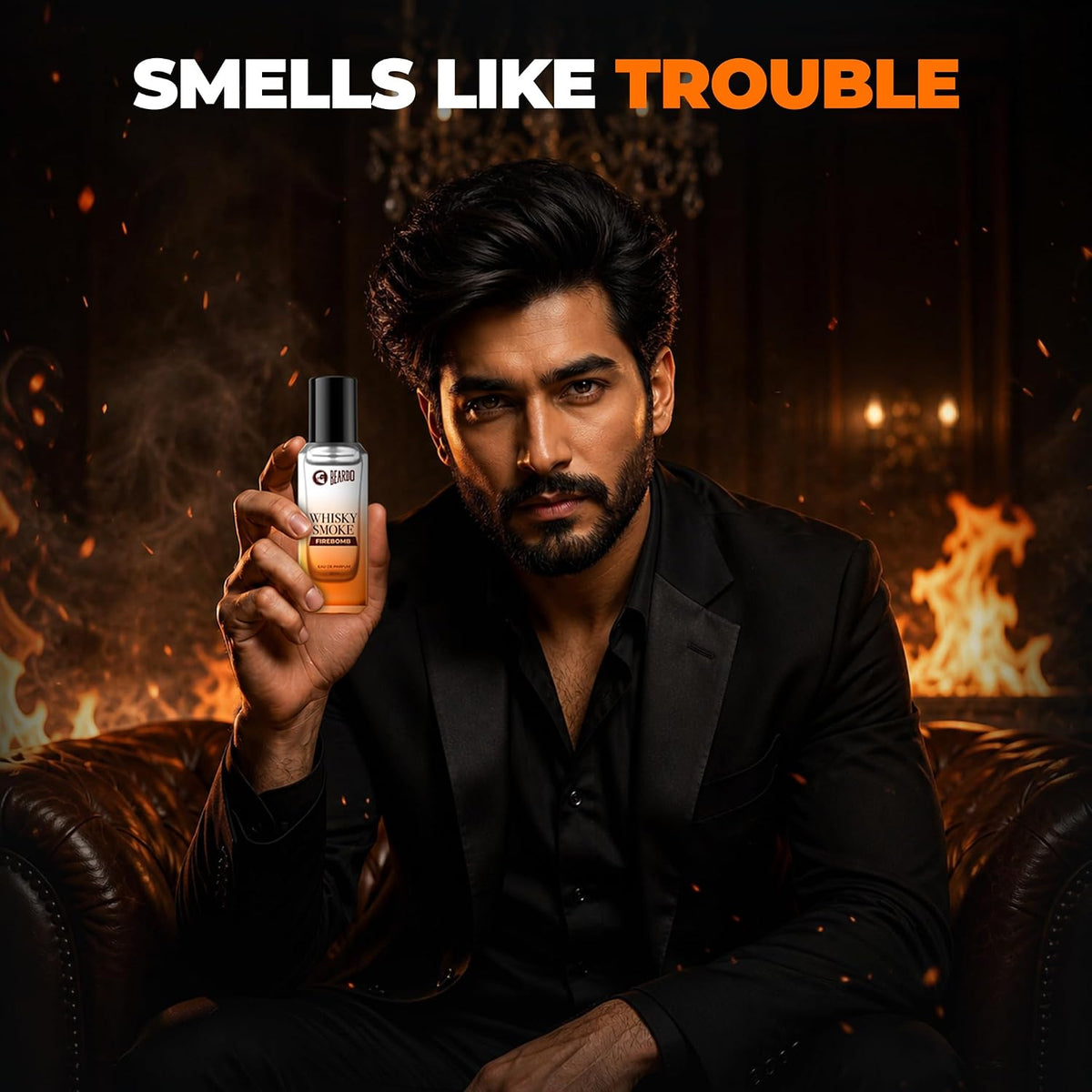 BEARDO Whisky Smoke FIREBOMB Perfume for men, 20ml | Spicy, Woody scent | Long Lasting Mens Perfume | Best Date Night Eau de parfum for Men | Gift For Friends | Gift for Men