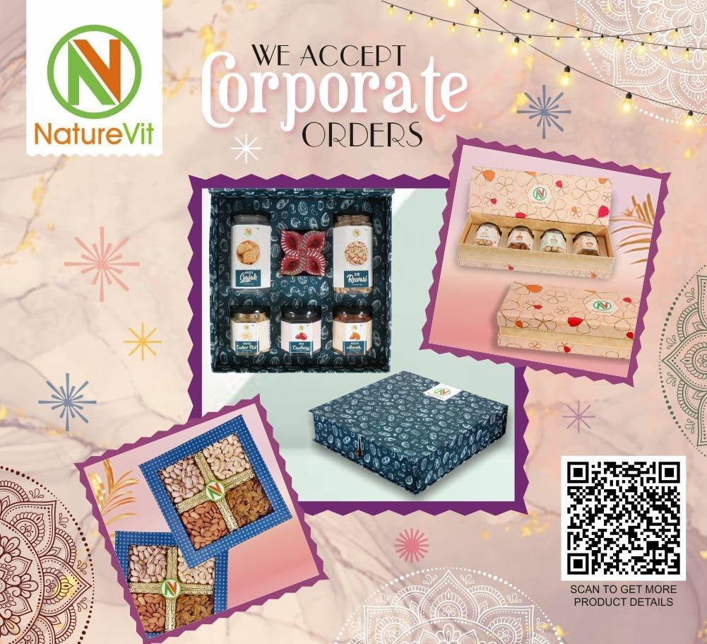 NatureVit Dry Fruits Gift Pack, 200g | Cashew, Almond, Pistachio, Raisins | Diwali & Festive Gift Box Hamper | Premium Combo for Family, Friends & Office Gifting