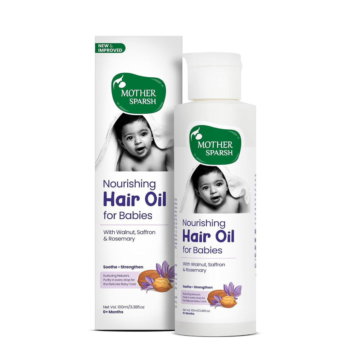 Mother Sparsh Nourishing Baby Hair Oil (100ml) and Natural Vapour Patches with Eucalyptus Oil (Pack of 5) for Nasal Congestion