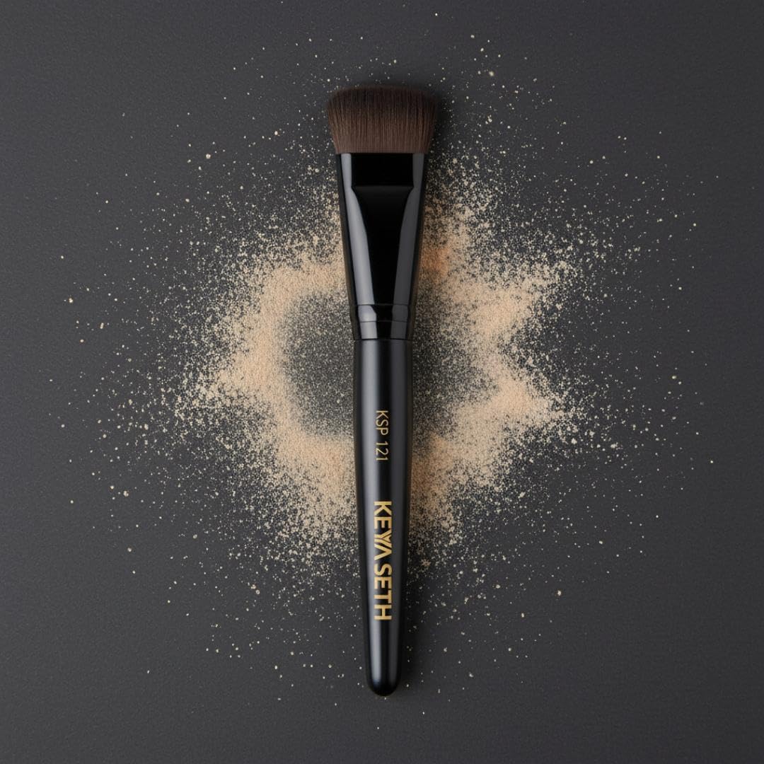 Keya Seth Professional Makeup, Flat Contouring Brush with Supper Fine Soft Bristles for Instant High Coverage Professional Quality Makeup.