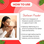 Brijbooti white Shatavari Powder 100 Gram | Shatavari Root Powder for Women | Pcos Relief | Balances Hormones | Asparagus Racemosus | Thaneervittan Kilangu Roots