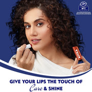 Nivea Men Creme, Non Greasy Moisturizer, Cream For Face, Body & Hands, 75 ml & Nivea Lip Balm, Pomegranate Shine, 24H Moisture With Natural Oils, Dark Red Shine & Pomegrenate Aroma, 4.8 G