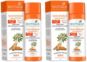 Biotique Sun Shield Sandalwood 50+SPF UVB Sunscreen Ultra Protective Lotion For All Skin Types, 120ml (Pack of 2)