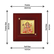 DIVINITI Lord Hanuman 24K Gold Plated MDF Photo Frame|Premium Religious Table Top Frame for Home, Office & Prayer Room|Luxury Spiritual Gift Item for Housewarming, Festive Gifting|10 x 10 CM