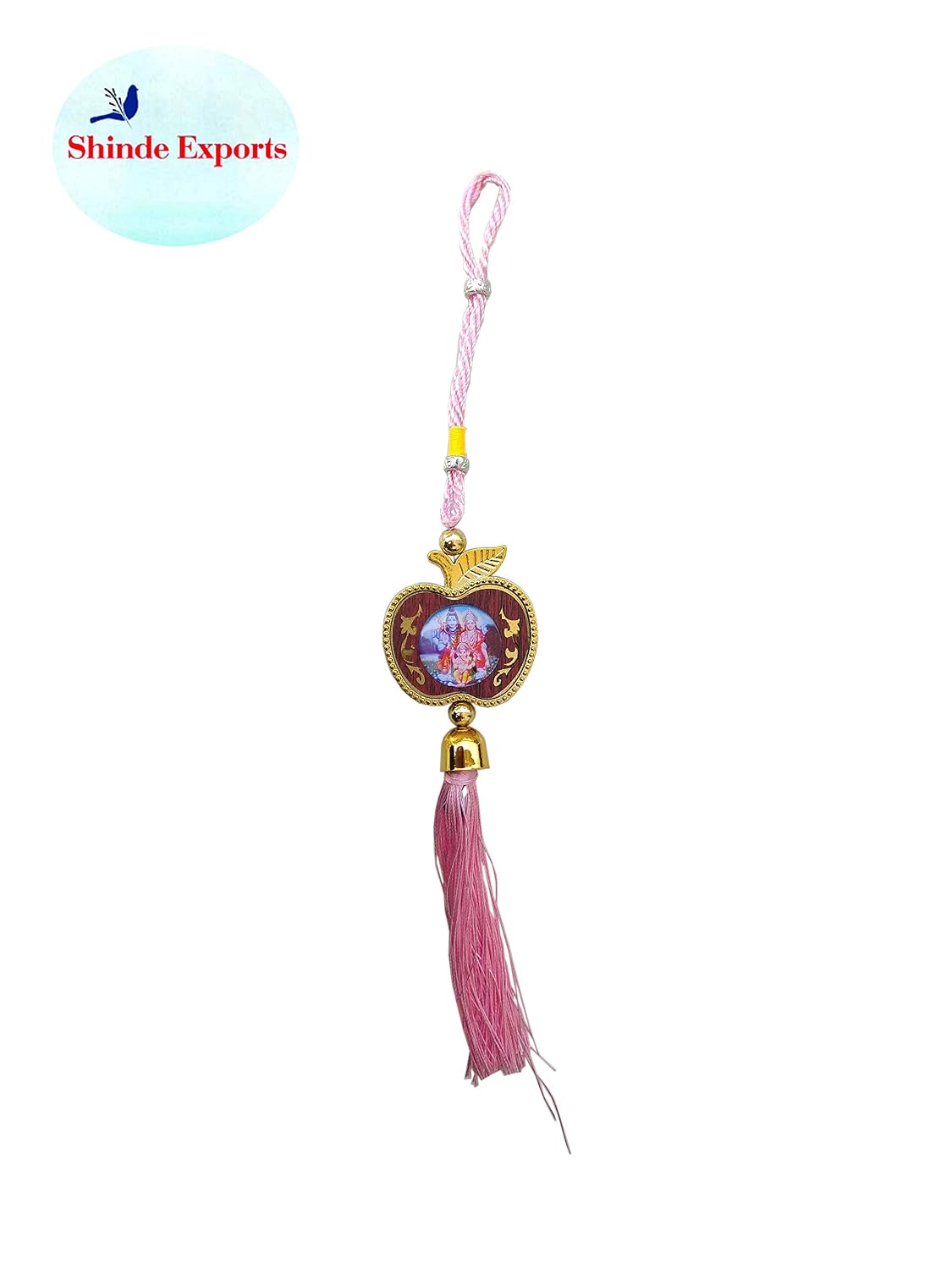 SHINDE EXPORTS Lord Mahadev Multicolor Car Hanging (Gold Apple Design)