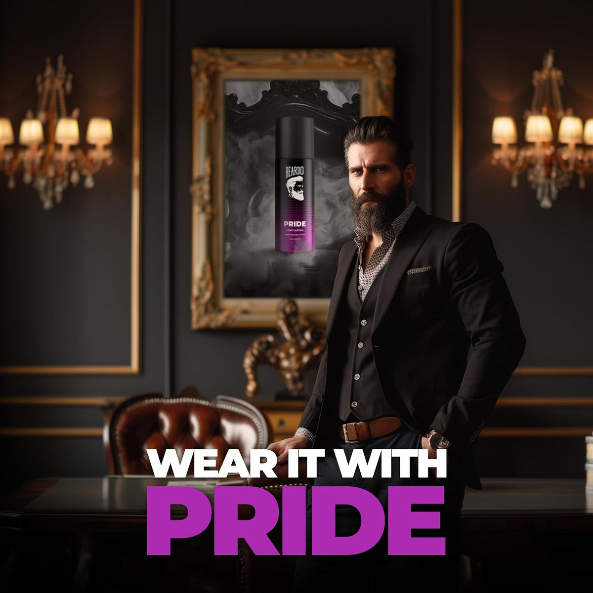 BEARDO PERFUME DEO SPRAY - Pride, 150ml | Get compliments with Long lasting Marine, Aromatic Deodorant Brand | Ideal gift for Men | Christmas gift for men | Gift For Friends | Gift for men