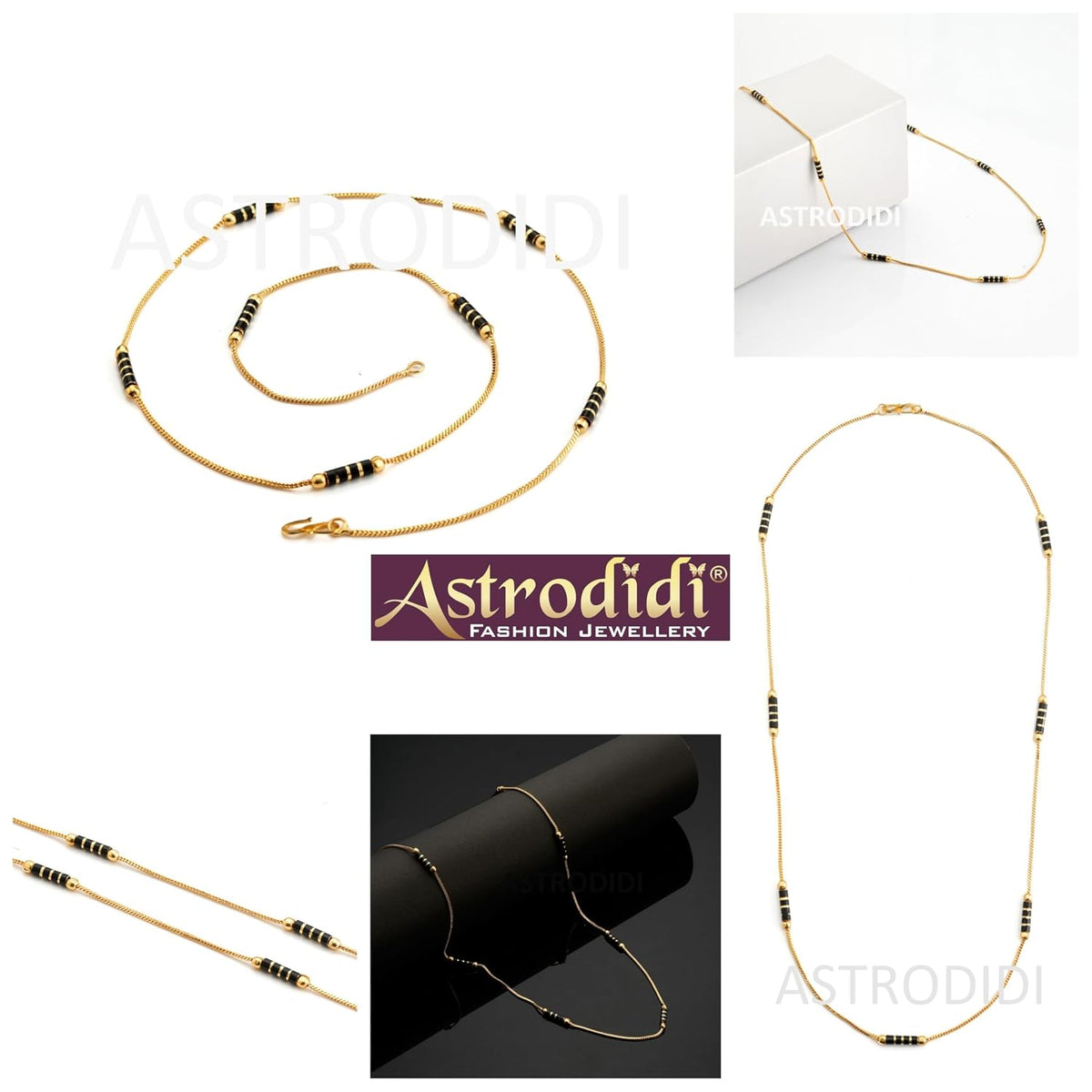 ASTRODIDI Gold Plated Chain | 24 Inch Stylish Light Weighted Golden Brass Neck Chain For Girls Women Men Boys (MHC-05)