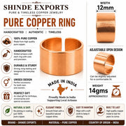 SHINDE EXPORTS Designing Pure Copper magnetic ring for men and women 8mm