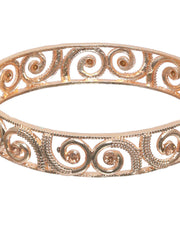 Priyaasi Rose Gold Plated Embossed Bangles Set of 2