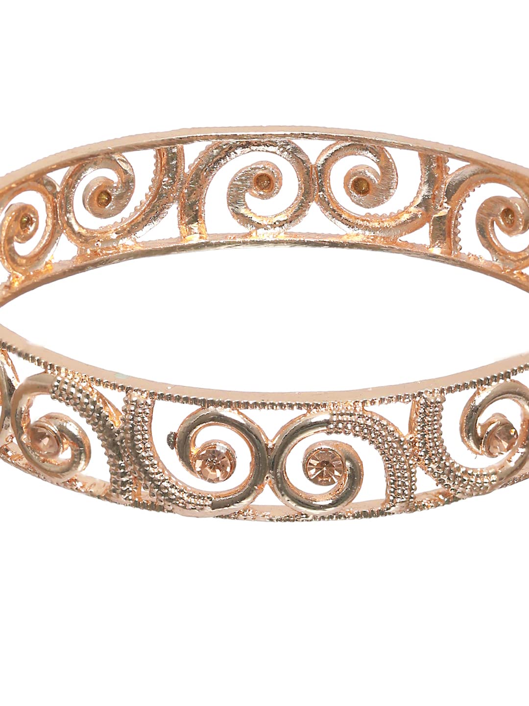 Priyaasi Rose Gold Plated Embossed Bangles Set of 2