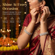 NMII Alloy Metal Gold Plated Bangles Set For Girls and Women Studded American Diamond Stone | Kangan Set | Metal ke Kade | Women Bangles | Girls Designer Bracelet Bangles | Fashionable Jewelry