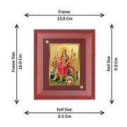 DIVINITI 24K Gold Plated Maa Durga Photo Frame | Premium Religious Gift & Spiritual Home Decor | MDF Gold Foil Frame for Pooja Room, Mandir, Wall & Gifting | 16 x 13.5 CM