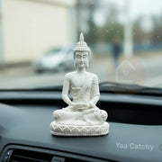 YaaNatural Polyurethane Yaa Military Catchy Buddha For Car Dashboard & Home & Office Decor It'S Make You Positive Every Day (Colour/Sliver) Yn2