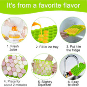 E-COSMOS® Flexible Silicone Honeycomb 37 Cavity Ice Cube Trays for Freezer with Lid Silicone Ice Cube Tray withMoulds Small Cubes Whiskey Fridge Bar Soft Ice Cube Tray (POF 1)