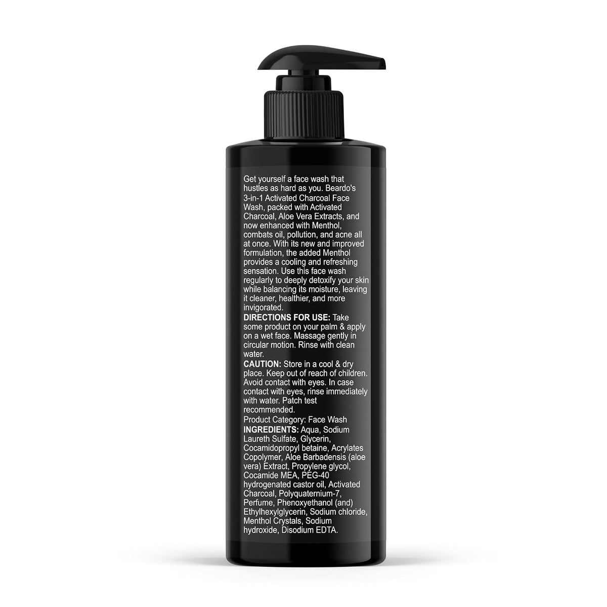 Beardo 3-in-1 Activated Charcoal Face Wash| Deep Cleanse, Exfoliate & Detoxify | All-in-One Face Wash for Oily Skin, Dirt & Pollution Removal | Oil Control Face wash for men 200ml