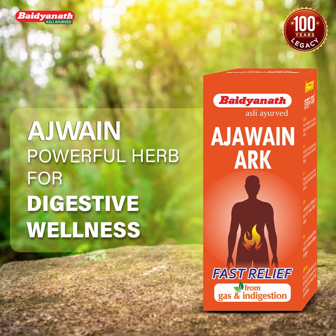 Baidyanath Ajwain Ark - 225 ml | Ayurvedic Solution for Stomach Health, Supports Digestion and Appetite