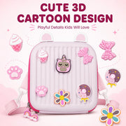 Toy Imagine Kids Silicone 3D Cartoon Backpack for Boys & Girls Waterproof Lightweight School Bag with Cute Badges & Adjustable Straps Preschool, Kindergarten & Travel Bag for Kids 2–10 Years, Pink