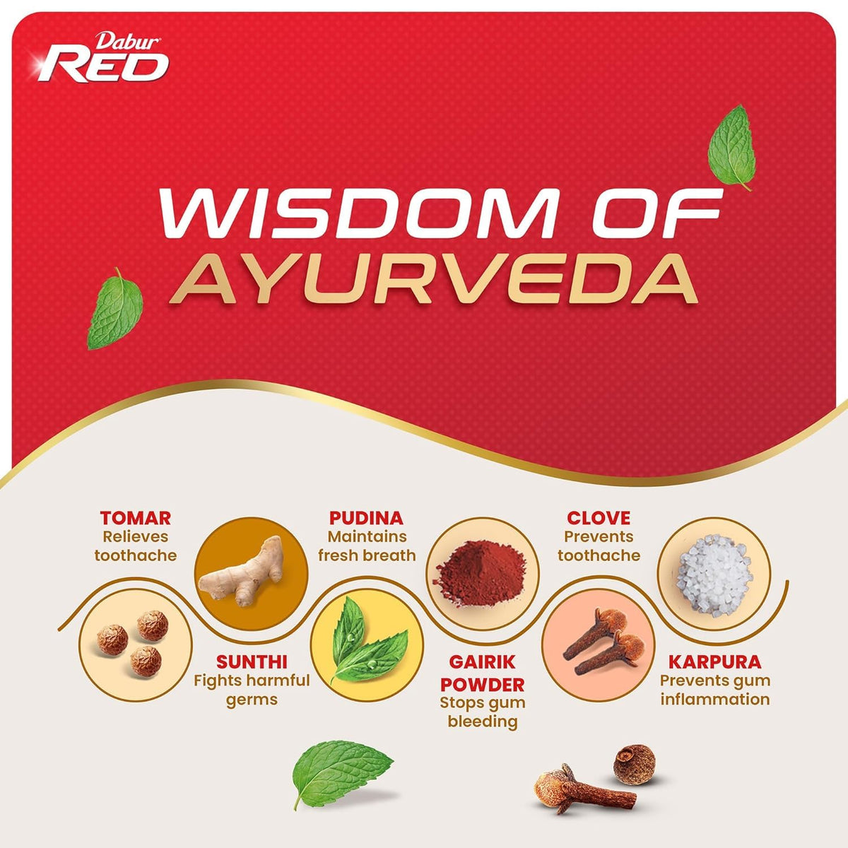 Dabur Red Paste - India's No.1 Ayurvedic Paste, Provides Protection Plaque Removal, Toothache, Yellow Teeth, Bad Breath- 800g (200gm*4)