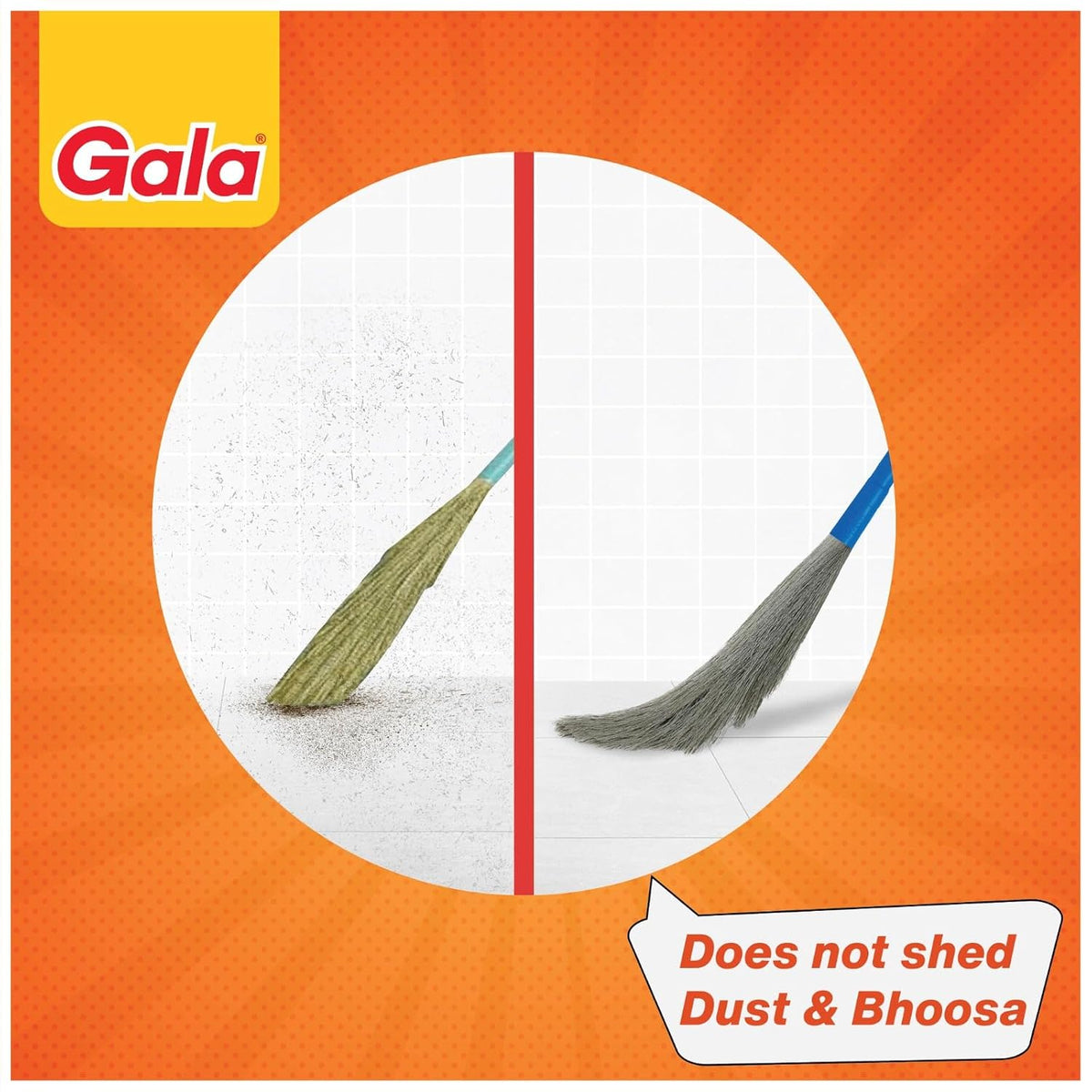 Gala No Dust – India's No. 1 Broom | Extendable Handle, No Ladder Needed for Ceiling & Fan Cleaning | Broomstick Jhadu | Traps Fine Dust & Hair, No Back Strain
