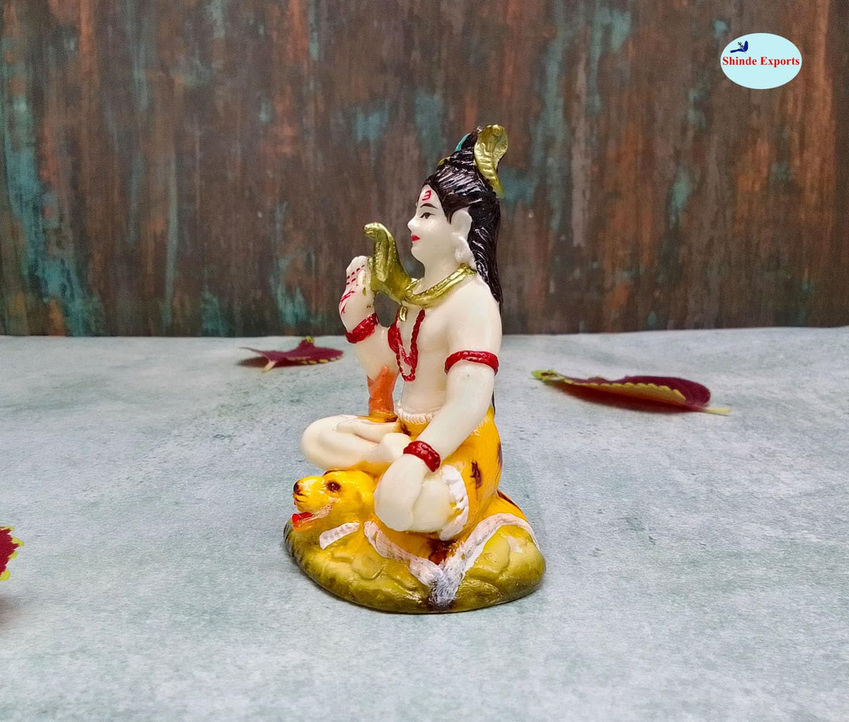 SHINDE EXPORTS Shiva Bholenath mahadev shankar bhagwan ki Marble murti for car Dashboard Home Pooja