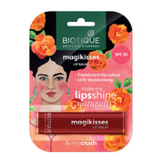 Biotique Natural Makeup Magikisses Lip Balm, Berry Crush Coral, Pack Of 1, Pink