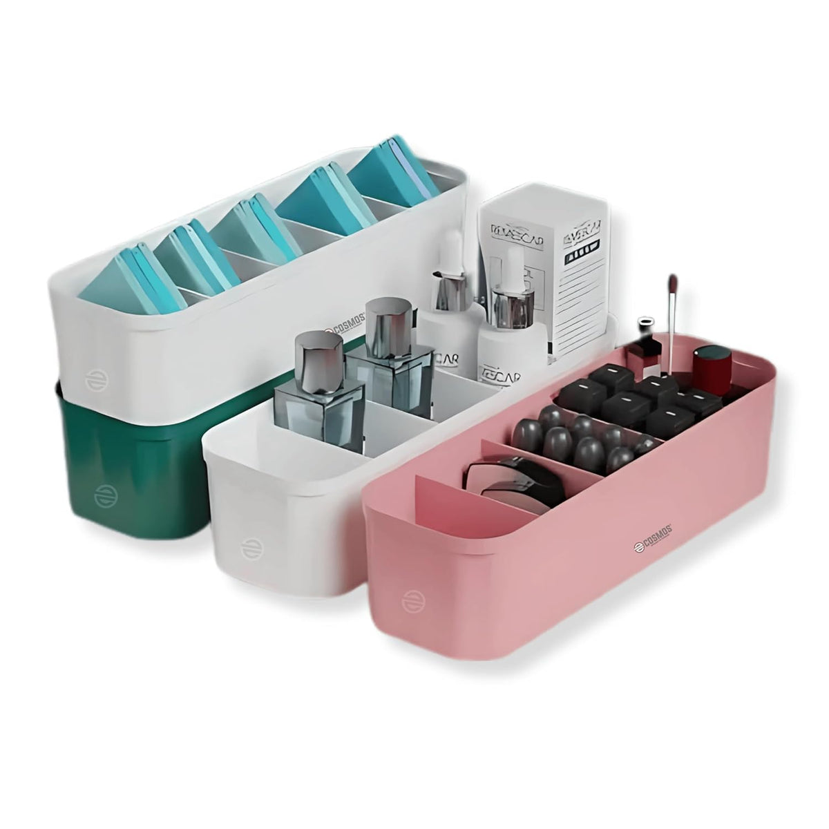 E-COSMOS Drawer Organizers for Undergarments, Socks, Bras, Ties, Scarves, Wardrobe Storage Box Kitchen Tools (Pack Of 4)