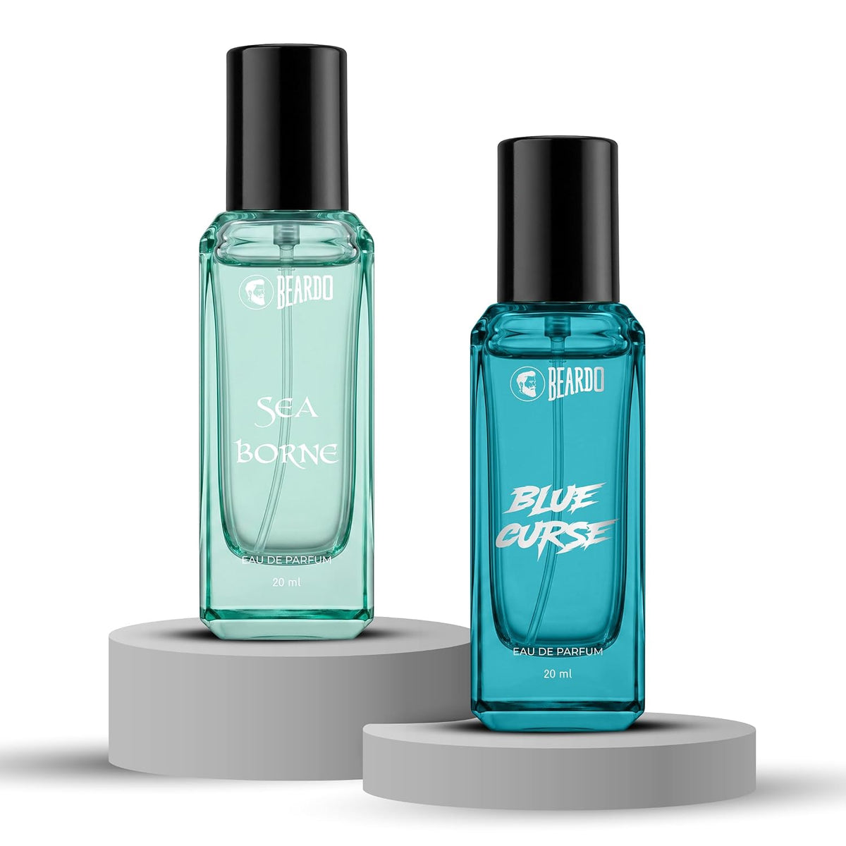 Beardo Sea Borne & Blue Curse Pocket Perfume EDP Set for Men - 20ml each (Pack of 2) | Travel Friendly Fragrance | Gift For Husband | Gift For Boyfriend