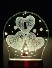 NMII Love You 3D Illusion Multicolour Night Lamp with 7 Color Changing Light for Gift,for Bedroom,Living Room Led Acrylic Night lamp with Plug, (NM_3D love You Night Lamp 214)