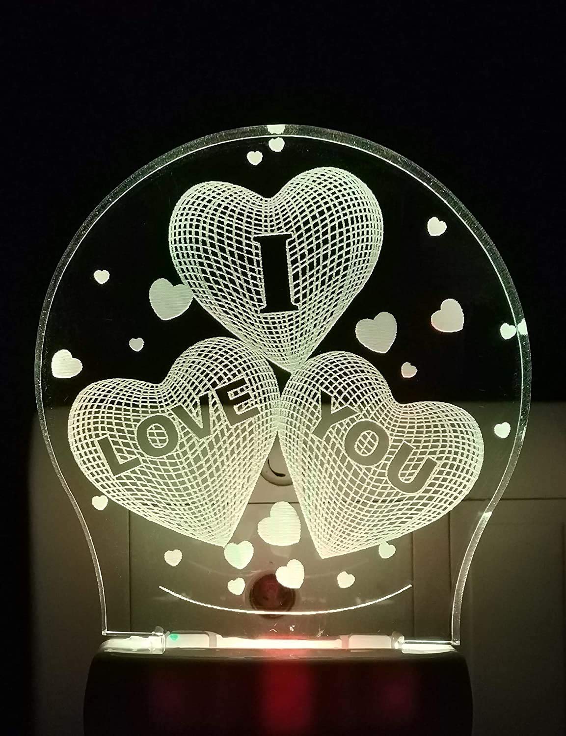NMII Love You 3D Illusion Multicolour Night Lamp with 7 Color Changing Light for Gift,for Bedroom,Living Room Led Acrylic Night lamp with Plug, (NM_3D love You Night Lamp 214)