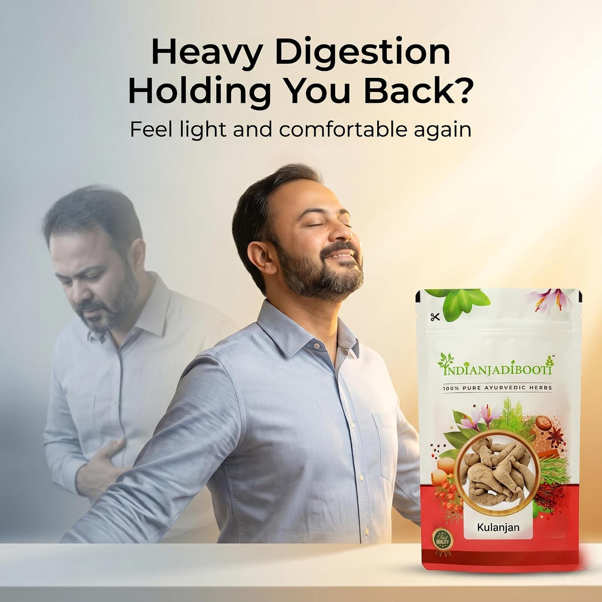 IndianJadiBooti Pure Kulanjan Root (Alpinia Galanga) | Traditional Botanical for Respiratory Harmony, Vocal Clarity & Kapha Balance- 100g Pack