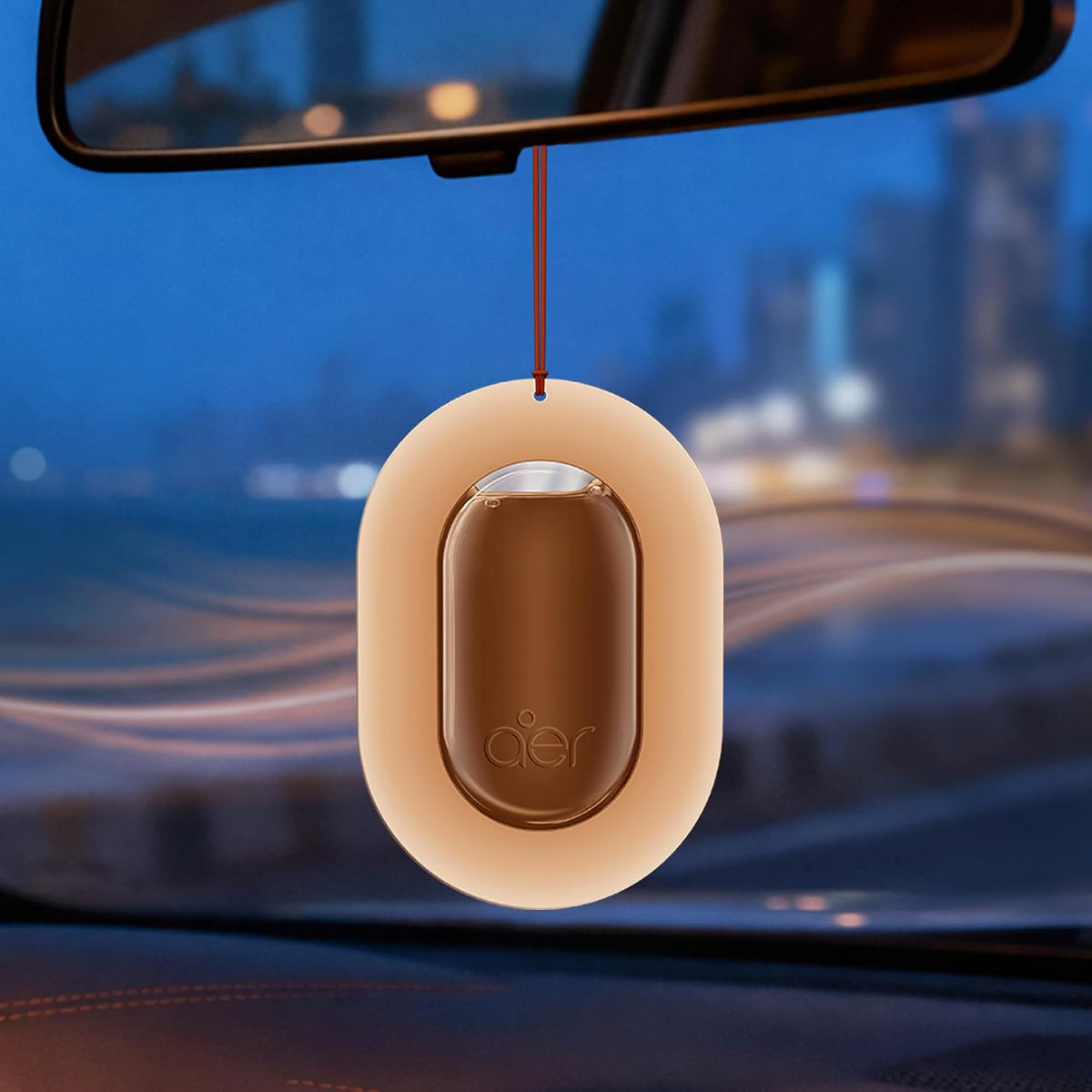 Godrej aer O – Hanging Car Air Freshener – Caramel Latte (7.5g) | Gel Lasts up to 30 days | Car Accessories