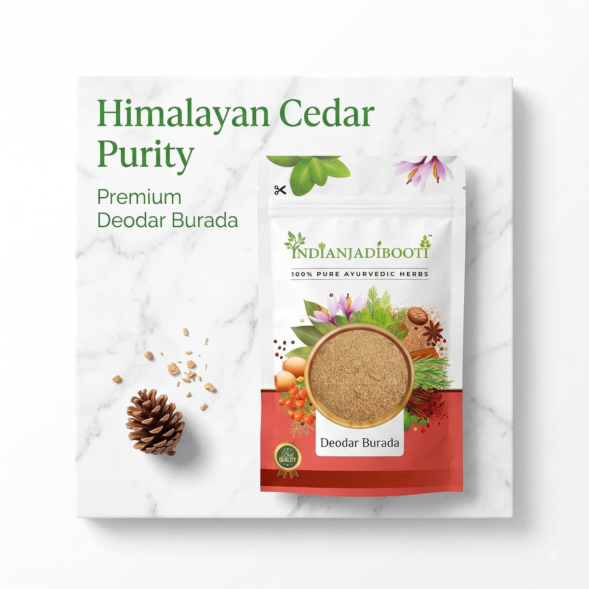 IndianJadiBooti Deodar Deodara Cedar Burada, 900 Grams Pack | Pack Of 3