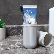 E-COSMOS Capsule Shape Travel Toothbrush Toothpaste Case Holder Portable Toothbrush Storage Plastic Toothbrush Holder (Multi-Color, Pack of 2), Standard (EC-CBH)