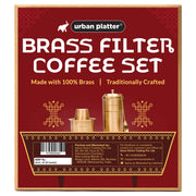 Urban Platter Brass South Indian Filter Coffee Experience Set (Filter, Dabara Vati and 1 Spoon in Brushed Brass Finish)