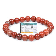 ASTRODIDI Natural Certified Red Jasper Stone Bracelet | Help to Improve Strength, Stability & Grounding Energy | Original Reiki Feng-Shui Healing Crystal Gemstone Bracelet for Men and Women