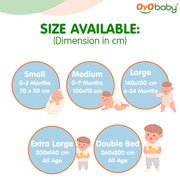 Premium Hypoallergenic Quick Dry Waterproof Reusable Mat/Underpad/Absorbent Sheets/Mattress Protector/Crib Sheets (Size: 100cm x 70cm) / (39"x28") Blue, Medium by OYO BABY