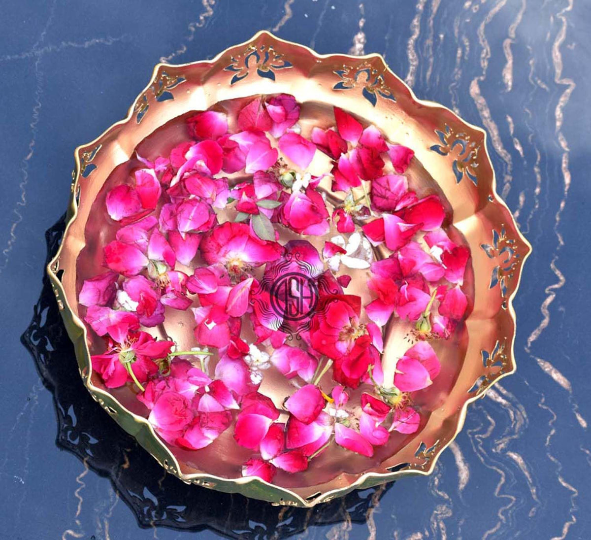 DSH Urli Bowl Traditional Decorative Beautiful Handcrafted Flowers and Tea Light Urli Bowl for Diwali/Home Decoration. (Set of -3)