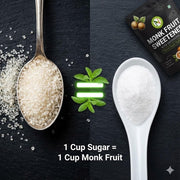 NatureVit Monk Fruit Sweetener Powder, 200g | Zero Calorie 1:1 Sugar Substitute with Erythritol | Natural Sweetener I MonkFruit Sugar Extract For Cooking & Baking