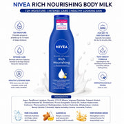 NIVEA Rich Nourishing Body Lotion 400ml for Dry Skin with Almond Oil and Deep Moisture Serum Intensive Hydration Moisturizer for Women and Men Non Greasy Fast Absorbing Body Lotion