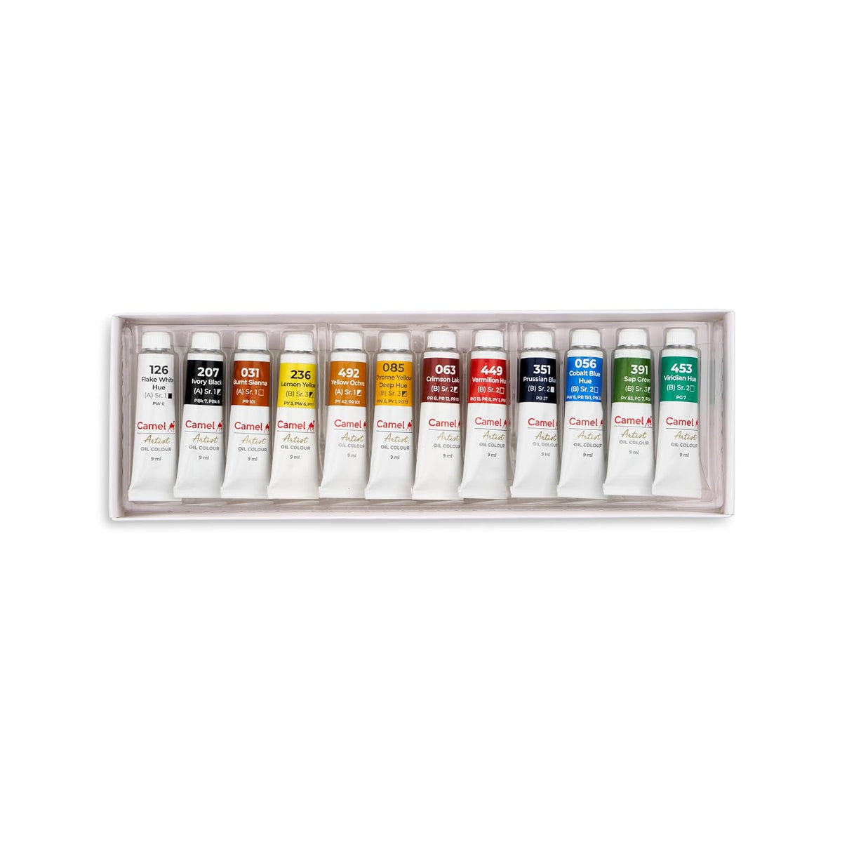Camel Artist's Oil Color Box - 9ml Tubes, 12 Shades