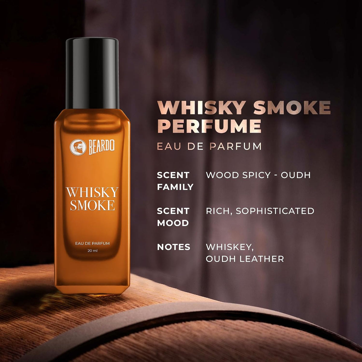 Beardo The Smoke Legacy Pack- Whisky Smoke,Whiskey Smoke Bourbon,GodFather & LSD Perfume for Men (20ml x 4) | Long Lasting Fragrance | Long Lasting Perfume for Men | Gift for Men | Gift for Friend