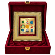DIVINITI 24K Gold-Plated Navagraha Yantra Frame | Sacred Nine Planet Yantra for Harmony, Balance & Positivity | Home, Office & Pooja Decor | Premium Gift Box | 12 x 11 CM